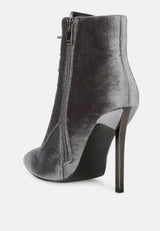 Bornsta Velvet High Heeled Velvet Boots from London Rag International