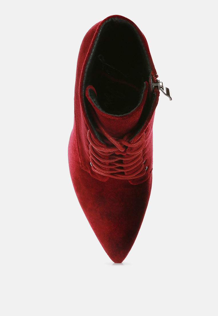 Bornsta Velvet High Heeled Velvet Boots from London Rag International