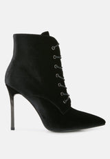 Bornsta Velvet High Heeled Velvet Boots from London Rag International
