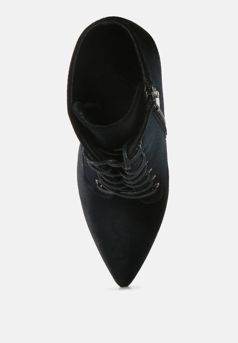 Bornsta Velvet High Heeled Velvet Boots from London Rag International