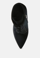 Bornsta Velvet High Heeled Velvet Boots from London Rag International