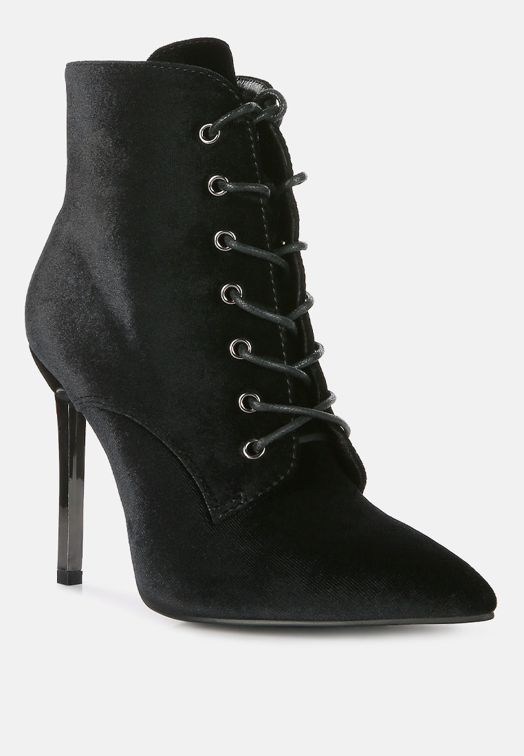 Bornsta Velvet High Heeled Velvet Boots from London Rag International