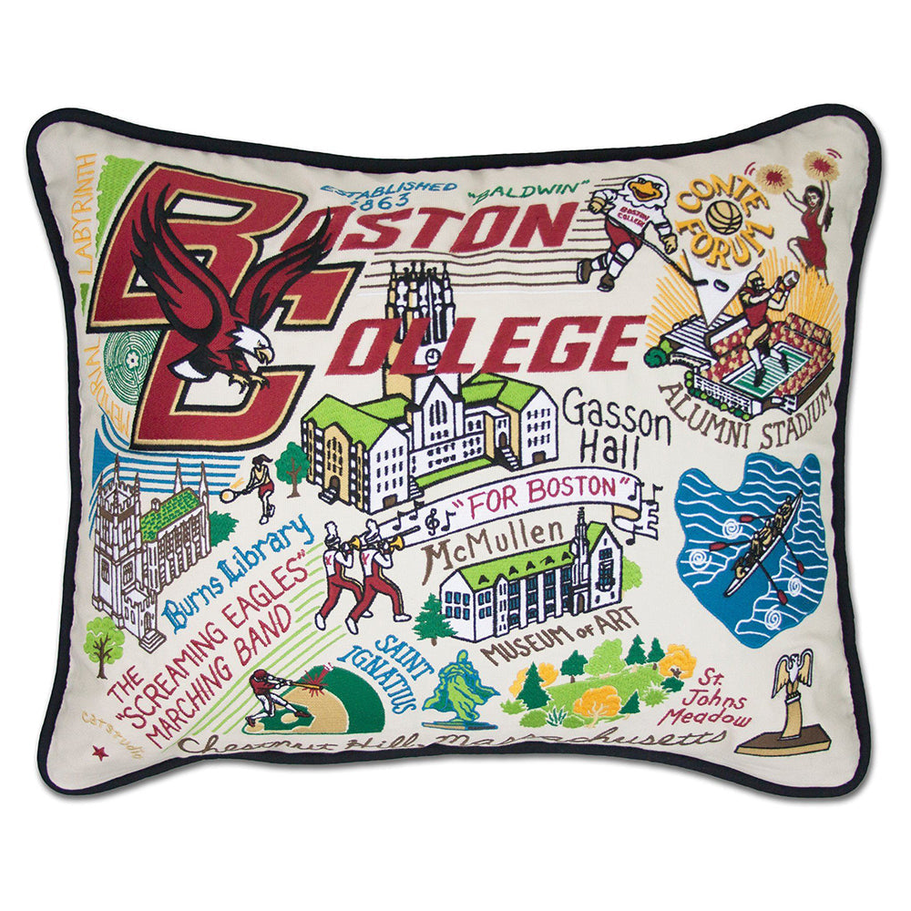 Boston College Collegiate Hand-Embroidered Pillow from Quirks!
