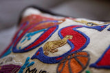 Boston Hand-Embroidered Pillow from Quirks!