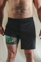 The Botanist | Tropical Leaves Ball Hammock® 7 Inch Athletic Shorts from Shinesty