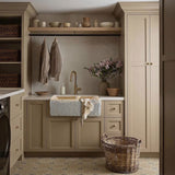 Botticino Beige Marble Farmhouse Apron Kitchen Double Sink (W)16" (L)32" (H)10" From Villohome