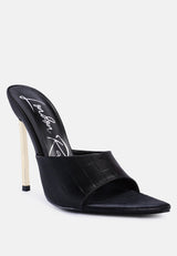 Bottoms Up Strappy Slip On Stiletto Heels from London Rag International