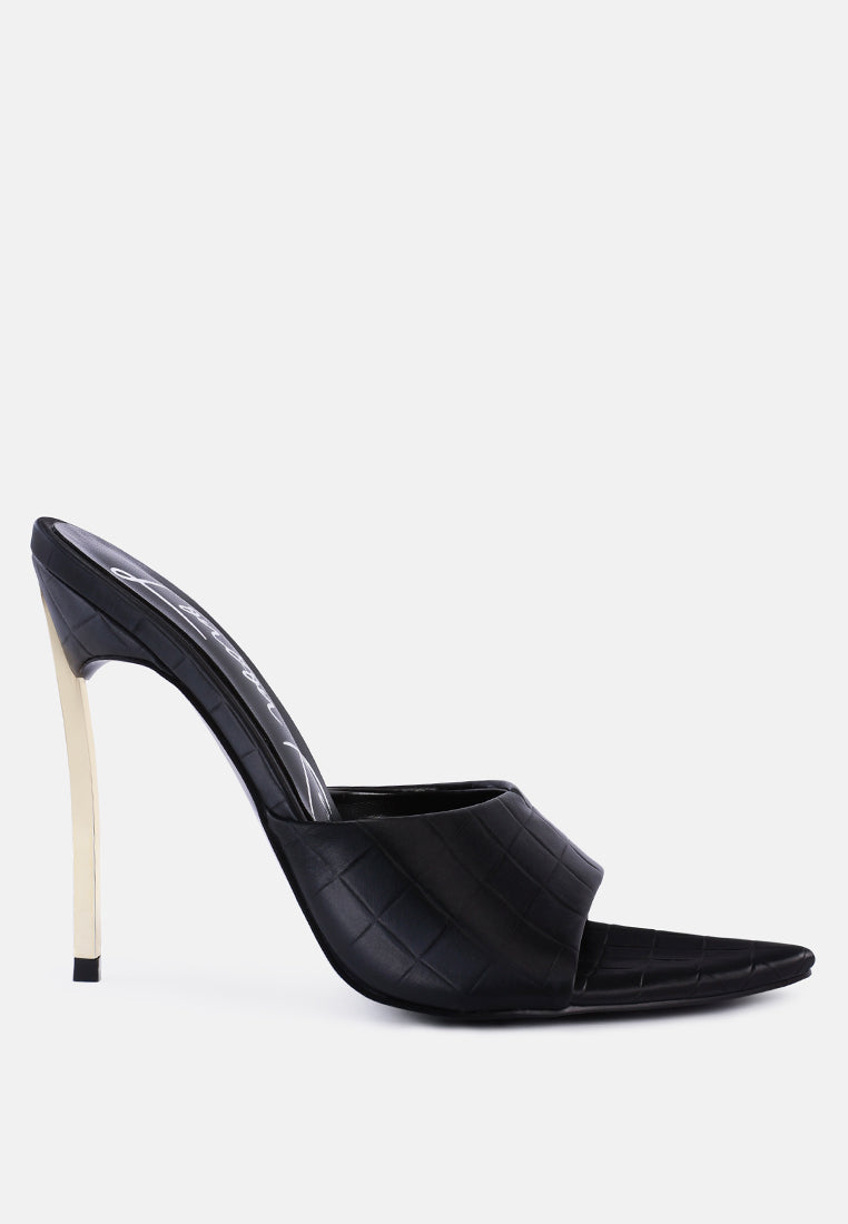 Bottoms Up Strappy Slip On Stiletto Heels from London Rag International