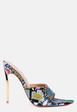 Bottoms Up Strappy Slip On Stiletto Heels from London Rag International