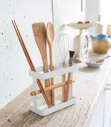 Utensil Holder - Steel + Wood from Yamazaki Home