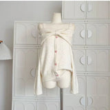 Bow Collar Knit Cardigan – Soft Harajuku Elegant Sweater From Kawaii Stop