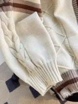 Bow Knit Cardigan – Y2K Aesthetic Contrast Trim Sweater From Kawaii Stop