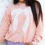 Bow 'Lace It Up' Lightweight Sweatshirt from United Monograms