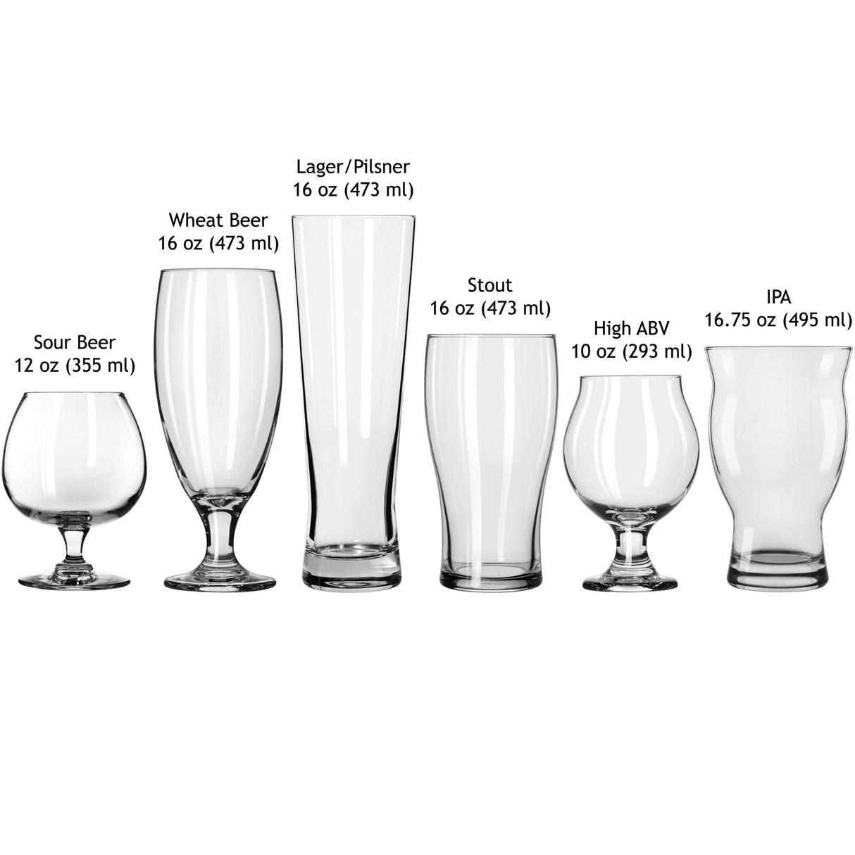 Libbey Craft Brews Assorted Beer Glasses, Set of 6 from Libbey