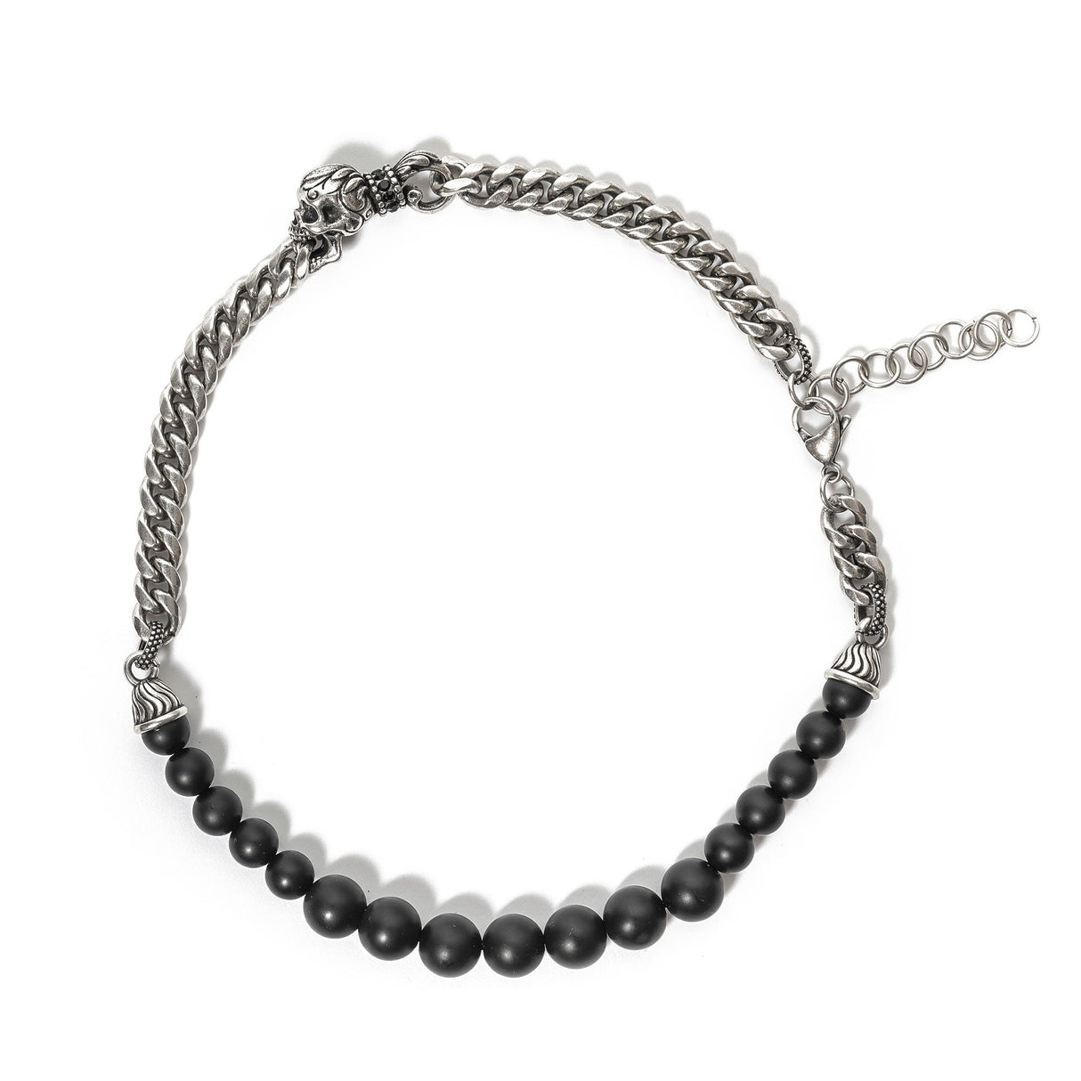 Skullistic Double Layer Obsidian Bracelet from Zapps Clothing
