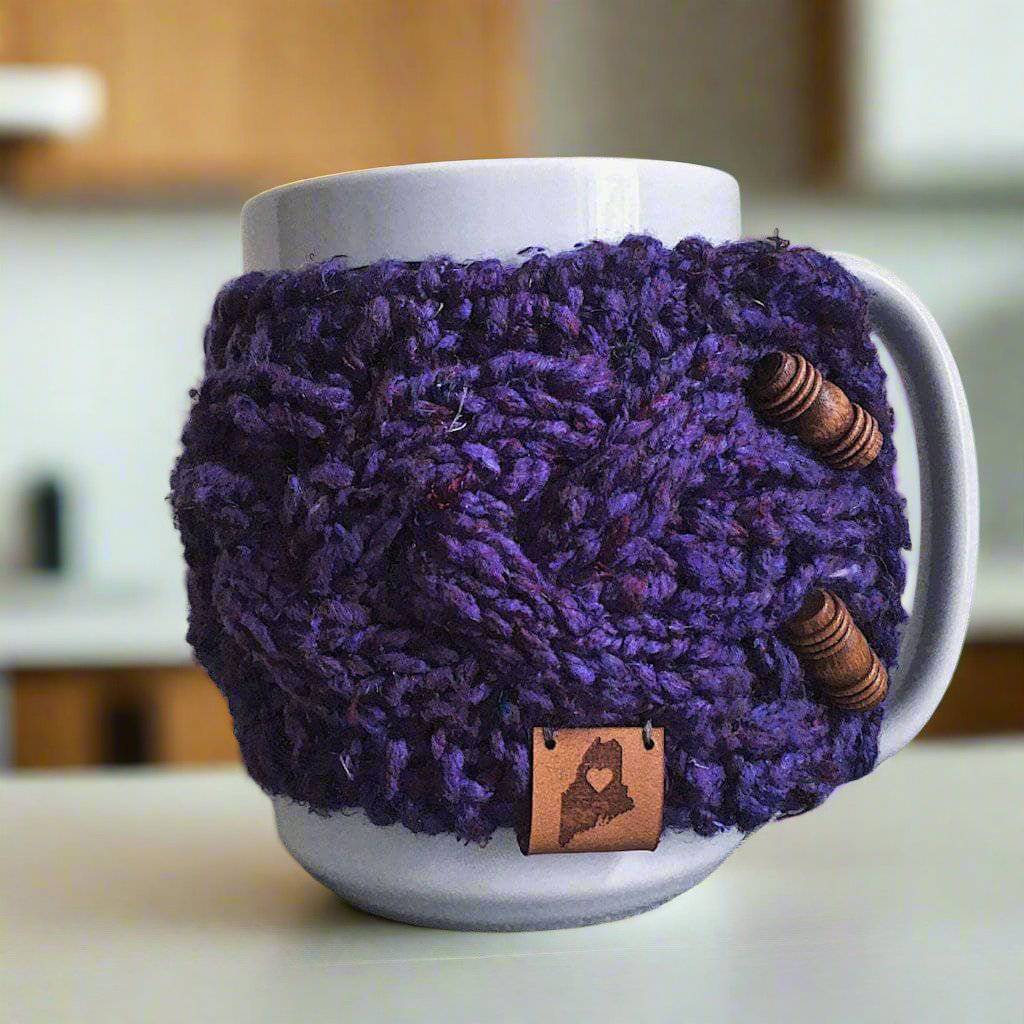 Braided Cable Mug Coozie Knit Pattern from Darn Good Yarn