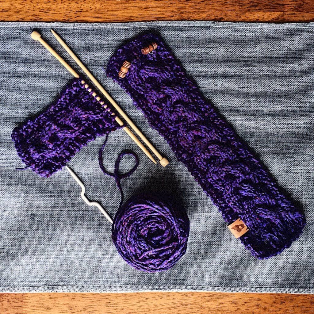 Braided Cable Mug Coozie Knit Pattern from Darn Good Yarn