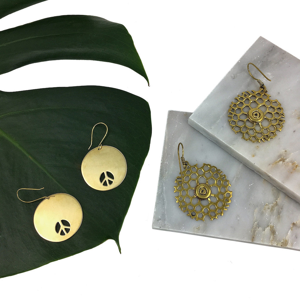 Bombshell Peace Earrings from SLATE + SALT
