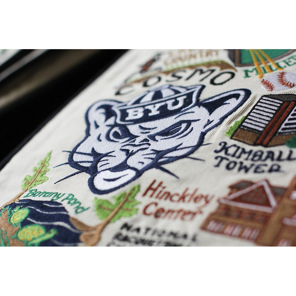 Brigham Young University (BYU) Collegiate Hand-Embroidered Pillow from Quirks!