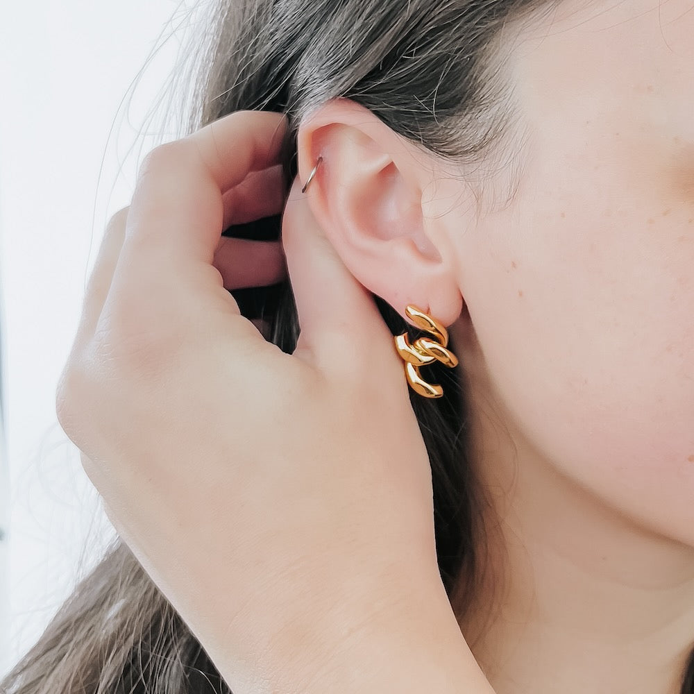 Broken Chain Link Earrings - WATERPROOF from Pretty Simple