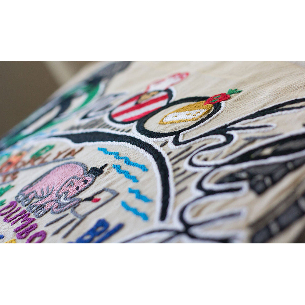 Brooklyn Hand-Embroidered Pillow from Quirks!