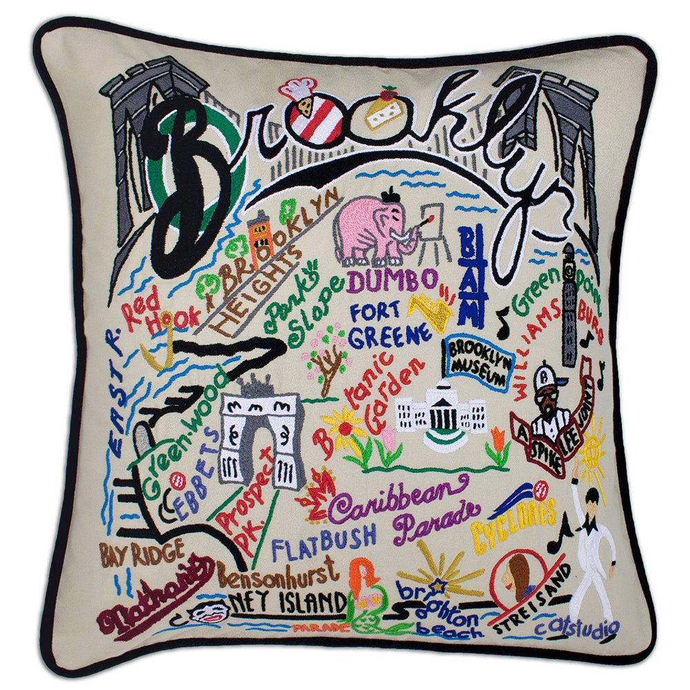 Brooklyn Hand-Embroidered Pillow from Quirks!
