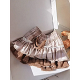 Brown Plaid Ruffle Hem Mini Skirt – Kawaii Harajuku Style from Kawaii Stop