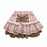 Brown Plaid Ruffle Hem Mini Skirt – Kawaii Harajuku Style from Kawaii Stop