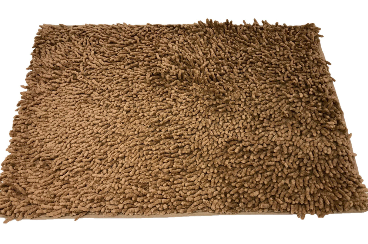 DaDa Bedding Coffee Brown Shaggy Soft Chenille Noodle Carpet Rug Bath Mat from DaDalogy Bedding Collection