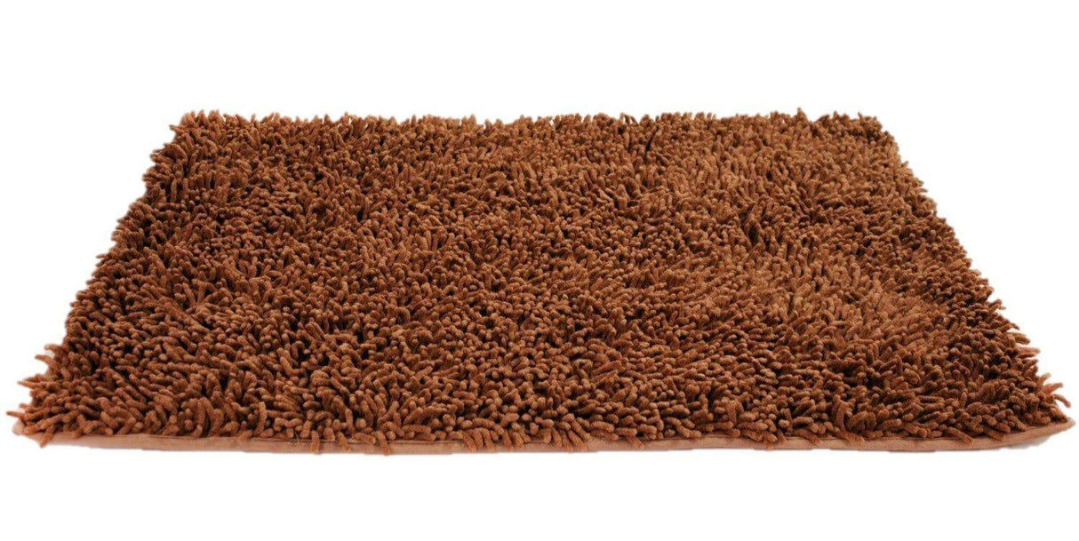 DaDa Bedding Coffee Brown Shaggy Soft Chenille Noodle Carpet Rug Bath Mat from DaDalogy Bedding Collection