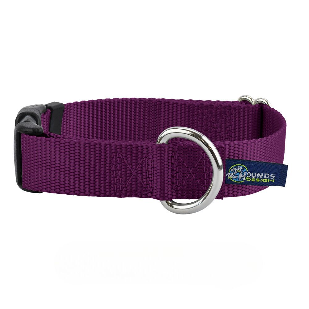 5/8″ and 1″ Burgundy Nylon Dog Collar from 2 Hounds Design