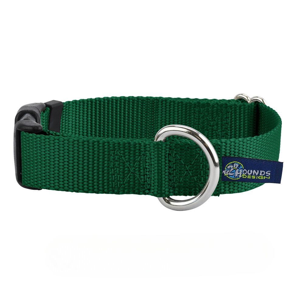 5/8″ and 1″ Kelly Green Nylon Dog Collar from 2 Hounds Design