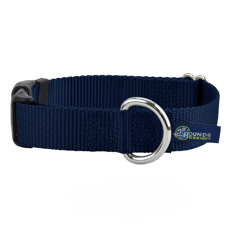 5/8″ and 1″ Navy Blue Nylon Dog Collar from 2 Hounds Design