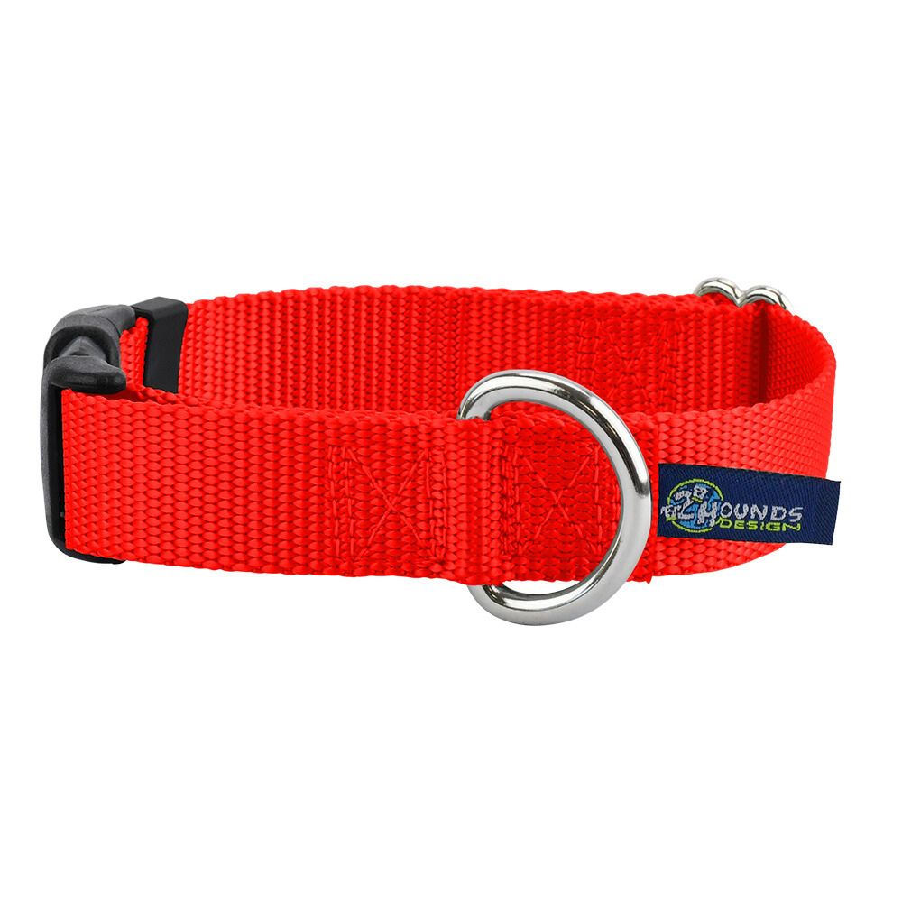 5/8″ and 1″ Neon Orange Nylon Dog Collar from 2 Hounds Design