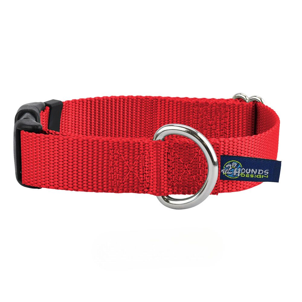 5/8″ and 1″ Red Nylon Dog Collar from 2 Hounds Design