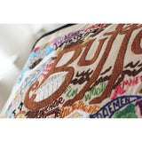 Buffalo Hand-Embroidered Pillow by CatStudio from Quirks!