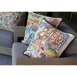 Buffalo Hand-Embroidered Pillow by CatStudio from Quirks!