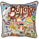 Buffalo Hand-Embroidered Pillow by CatStudio from Quirks!