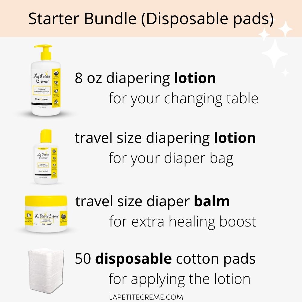 Organic French Diaper Care - Gift Set (Disposable Pads) from La Petite Creme