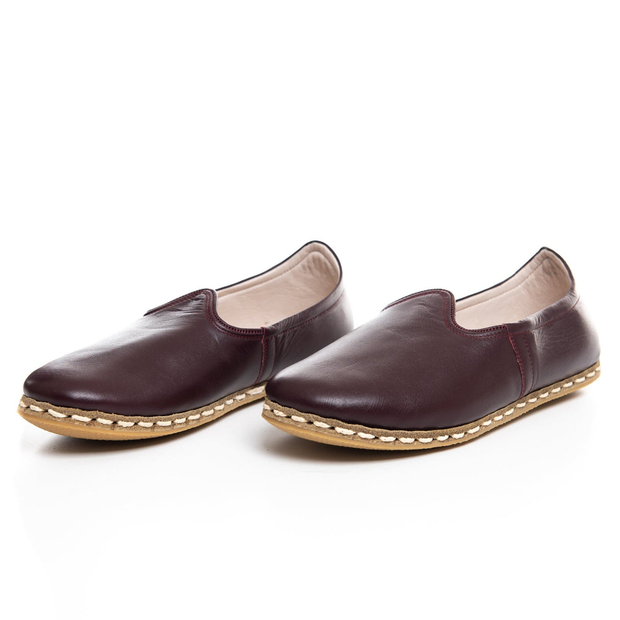 Men's Maroon Slip On Shoes from Atlantis Handmade Shoes