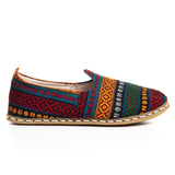 Women's Burgundy Kilim Slip On Shoes from Atlantis Handmade Shoes