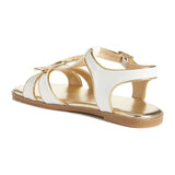 Miss Butterfly Sandal in White & Gold - Kids from Yosi Samra