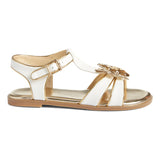 Miss Butterfly Sandal in White & Gold - Kids from Yosi Samra
