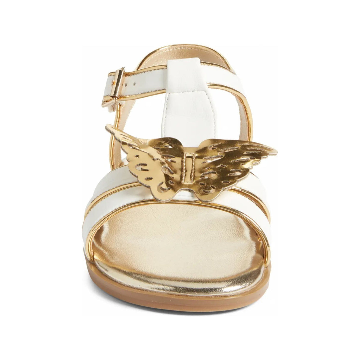 Miss Butterfly Sandal in White & Gold - Kids from Yosi Samra