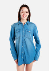 Button Down Ombre Denim Shirt from London Rag International