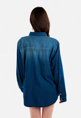 Button Down Ombre Denim Shirt from London Rag International