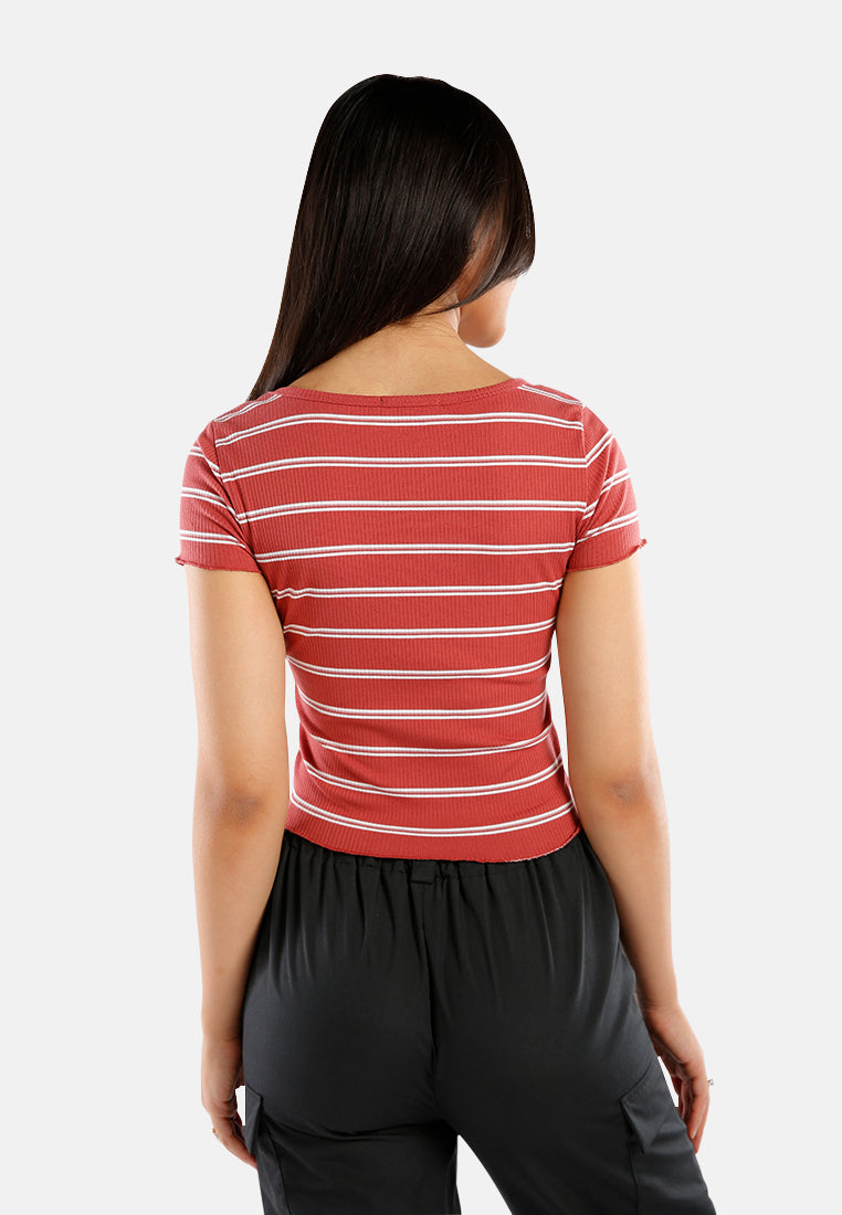 Button Up Striped Casual Top from London Rag International