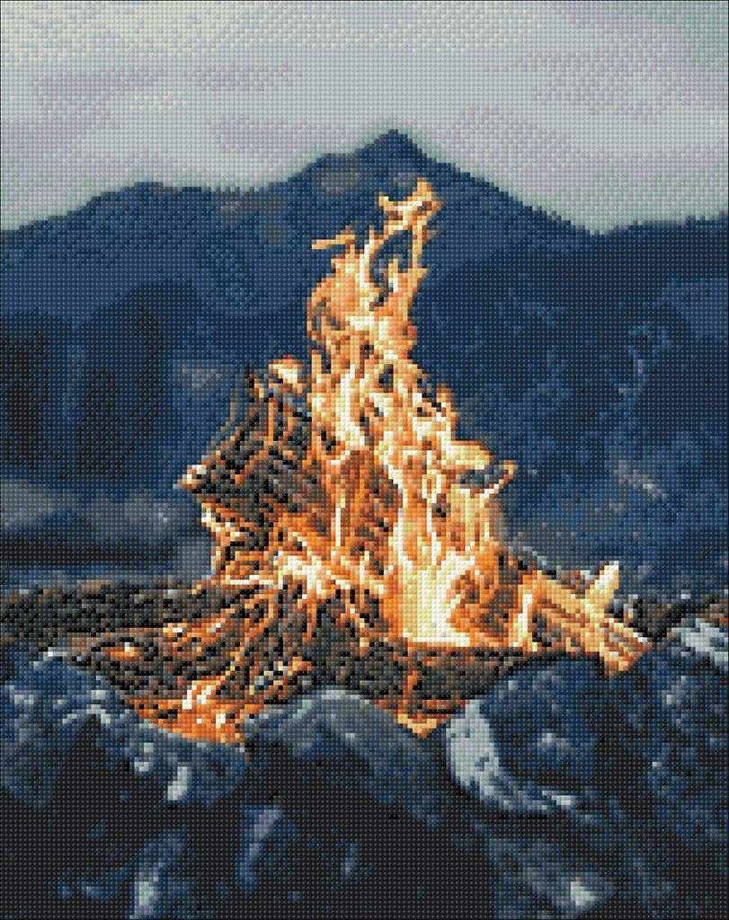 By the Fire CS174 15.75 x 19.69 inches Diamond Painting Kit from Wizardi