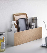 Desk Organizer - Two Sizes - Steel + Wood from Yamazaki Home