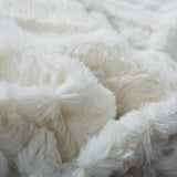 Tache White Ivory Polar Faux Fur with Sherpa Throw Blanket